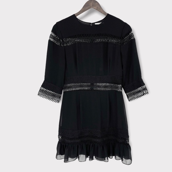 Tularosa Asher Black Embroidered Lace‎ Mini Dress Size Medium - Picture 3 of 9